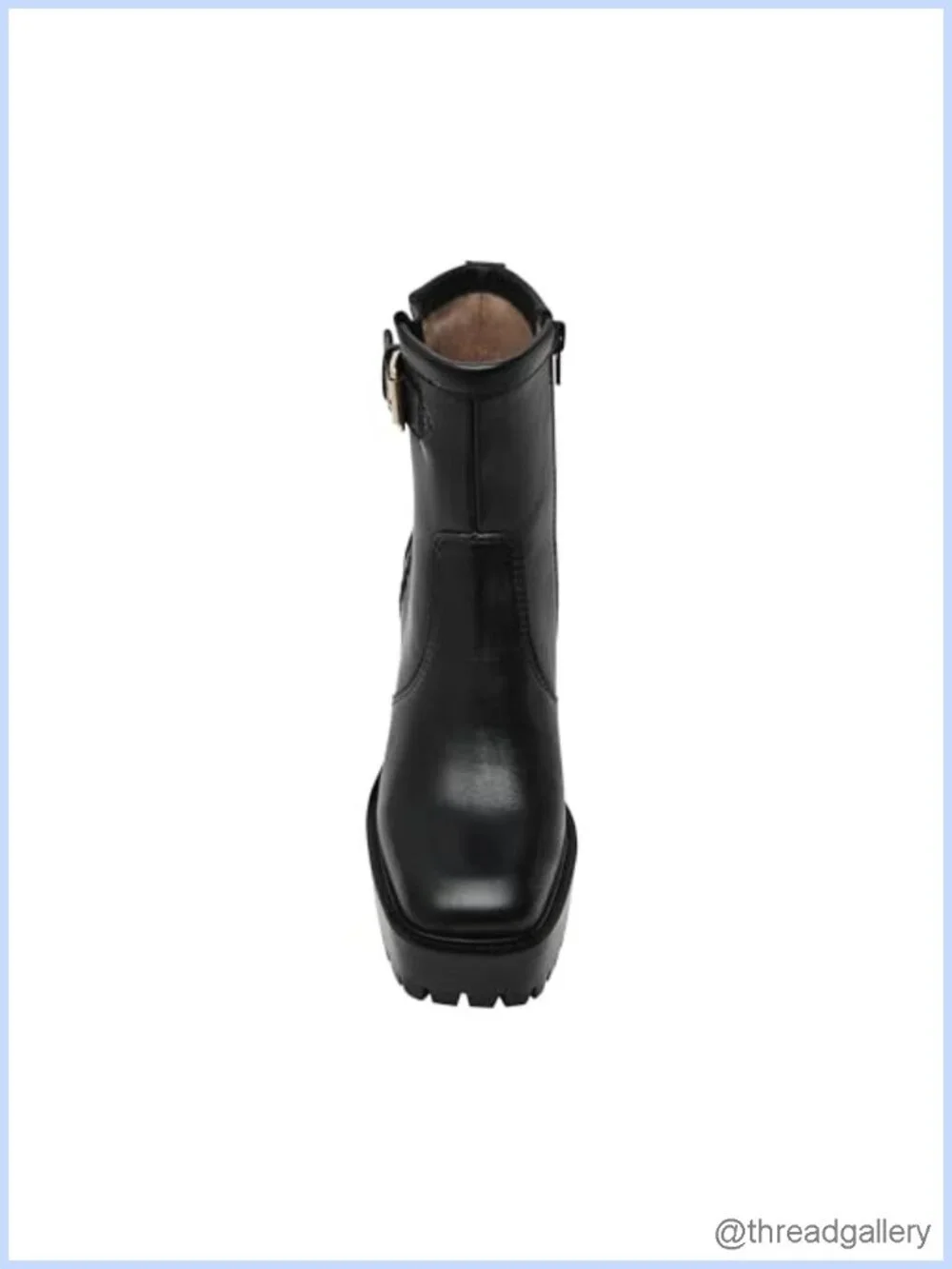 Ankle Boot, Faux Leather Chunky Heel Zip-Up Booties